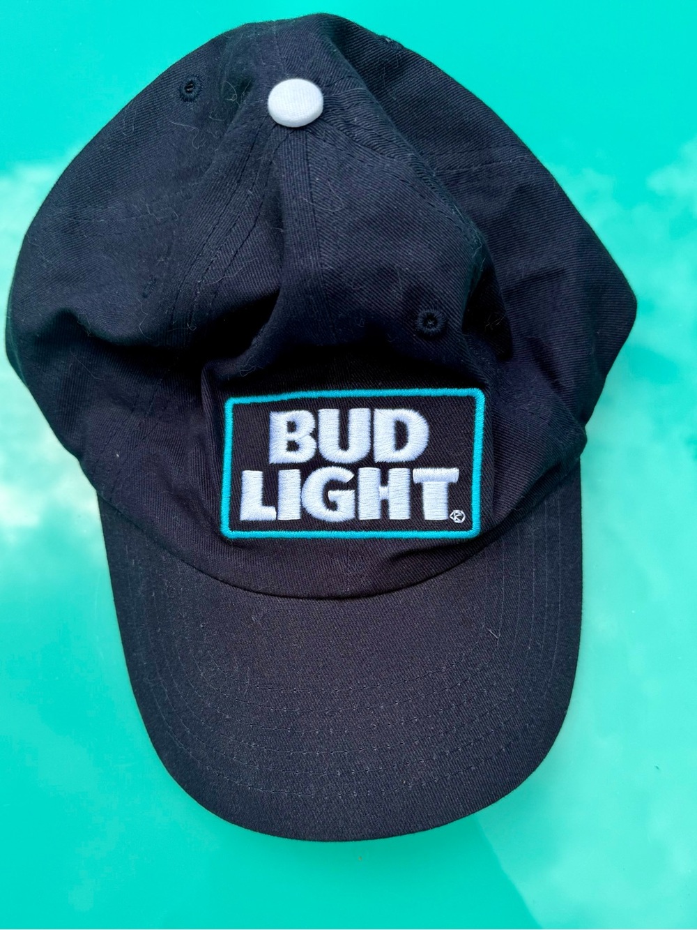 Bud Light Black Baseball Cap with Embroidered Logo